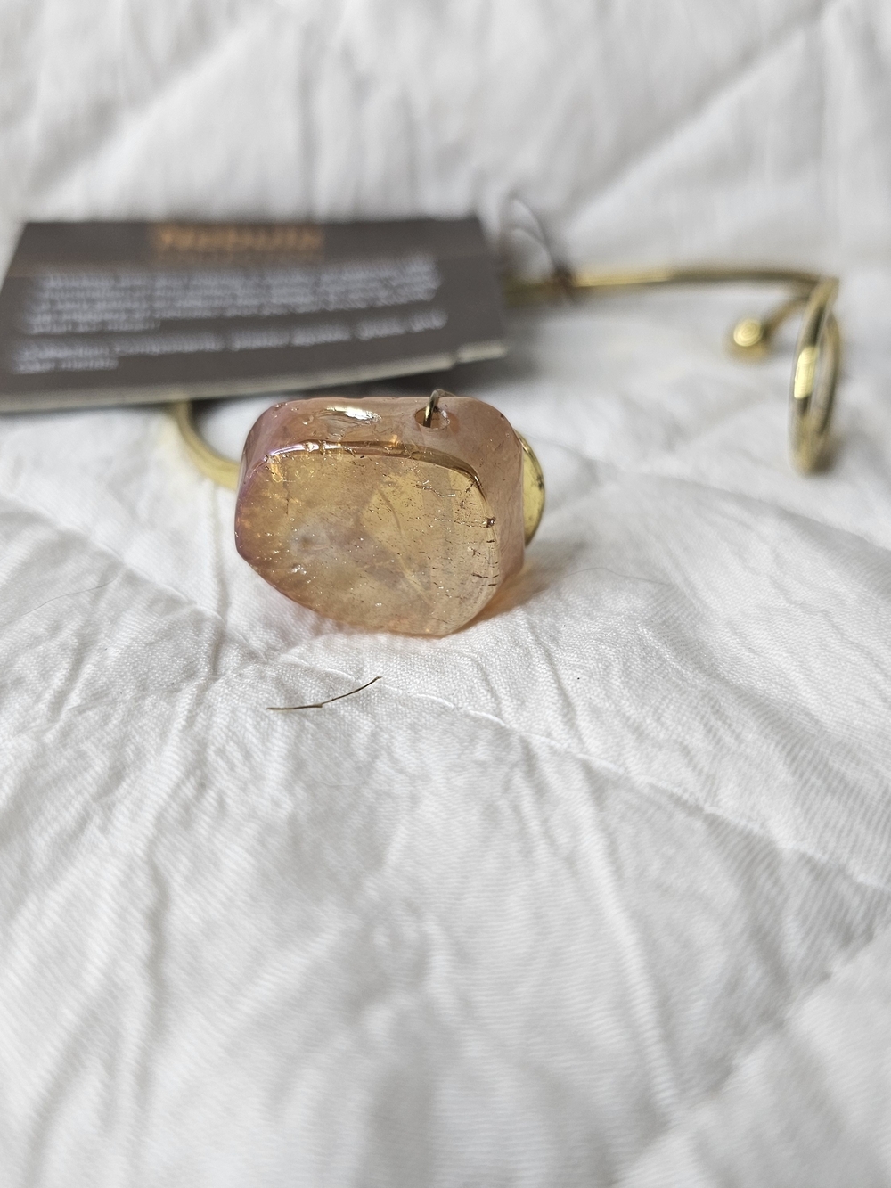 Treska Handcrafted Pink-Gold Resin Stone Bracelet